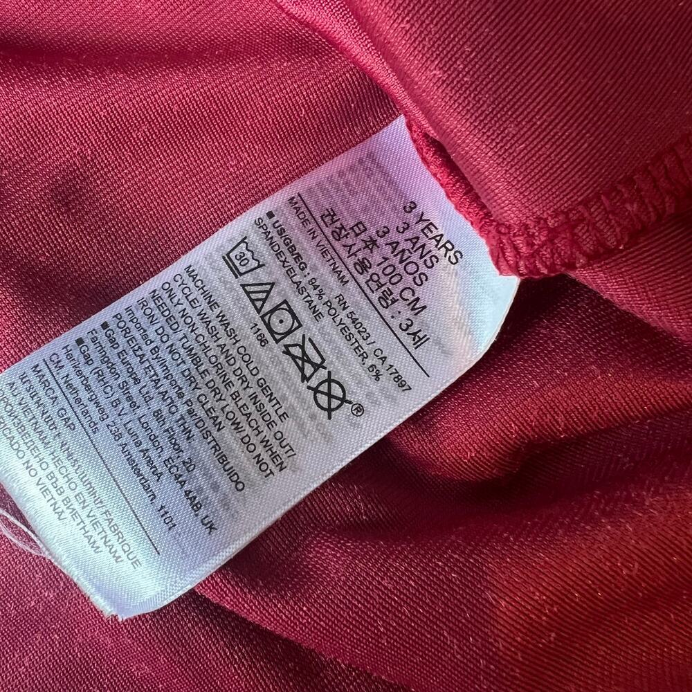 Baby Gap Girl's Velvet Velour Red Holiday Christmas Short Sleeve Dress - 3T - Picture 2 of 3